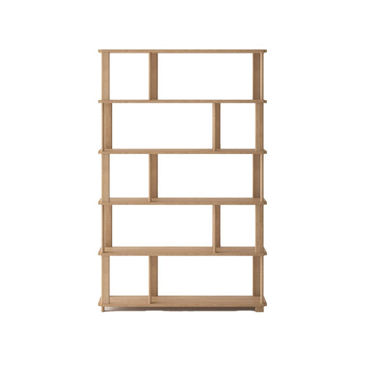Solid oak Sola Bookshelf with sculptural design and rounded edges