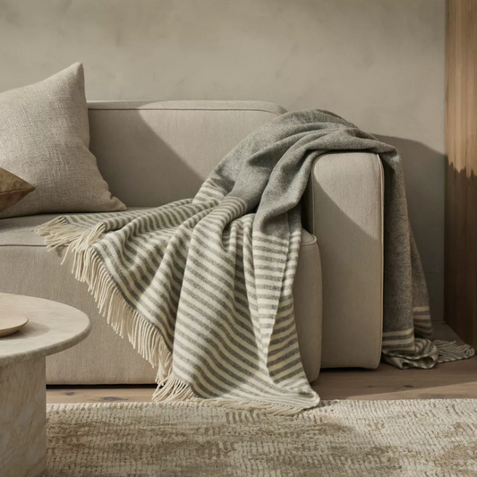 Close-up of Catlins wool throw showing soft, thick texture