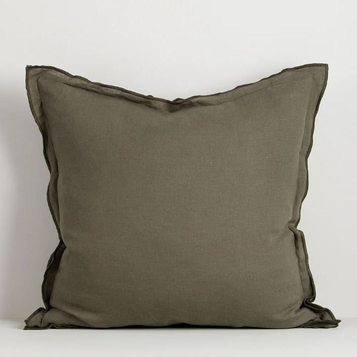 A beautifully crafted pure linen cushion featuring a refined double flange detail, designed to bring effortless texture and understated luxury to contemporary interiors.