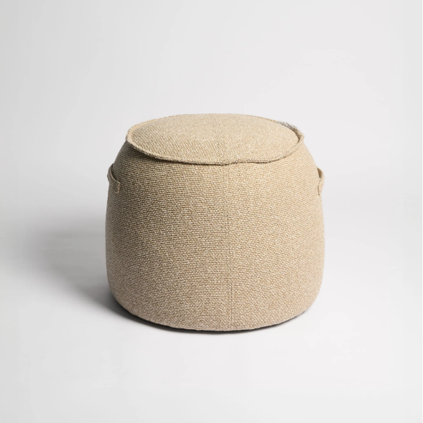 Taylor Ottoman with earthy textured materials and minimalist design