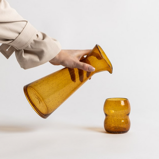 Elegant light amber glass tumbler