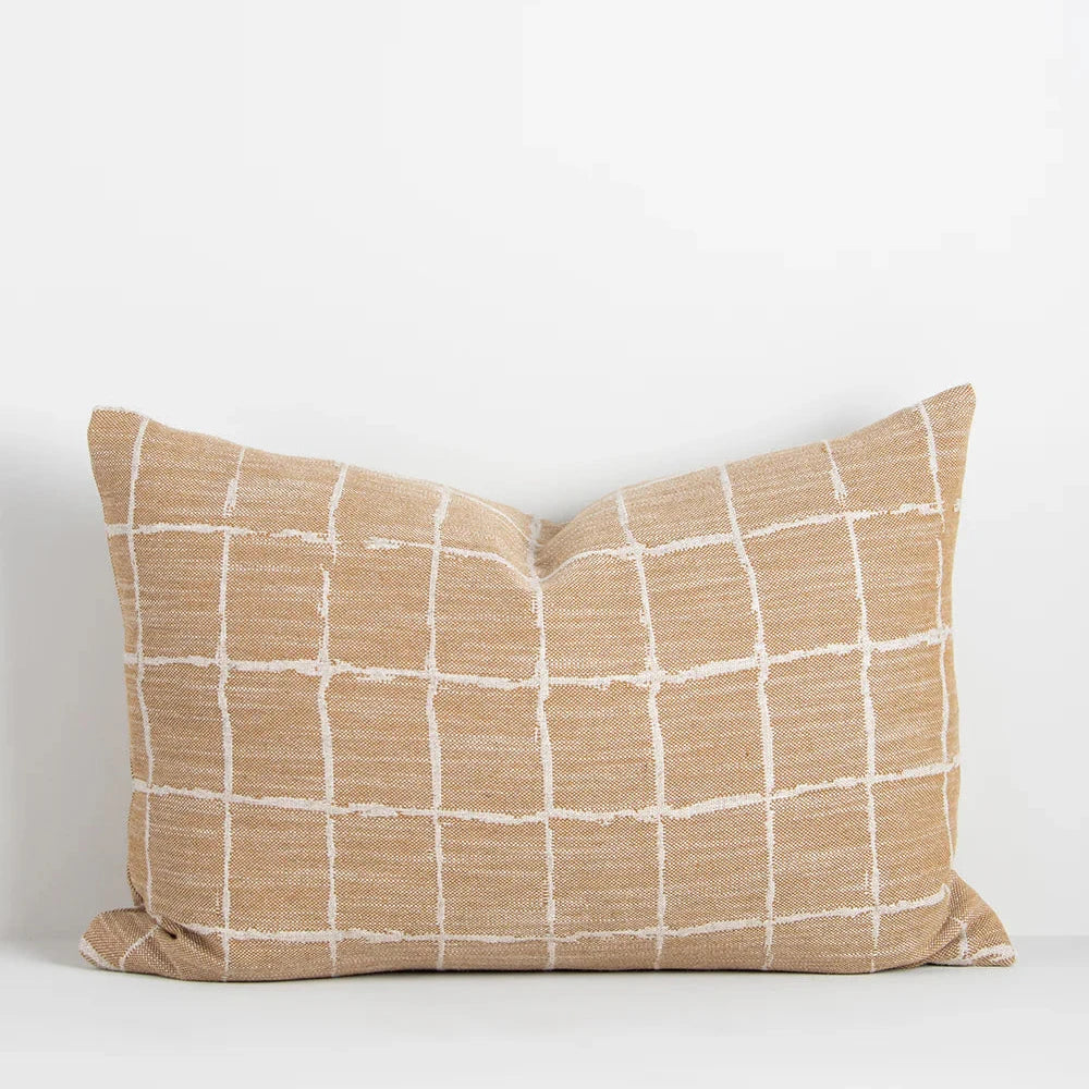 Close-up of finely woven reverse fabric and texture on Johnson Cushion