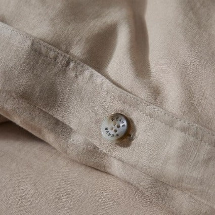 Luxury linen quilt cover with internal ties to secure quilt