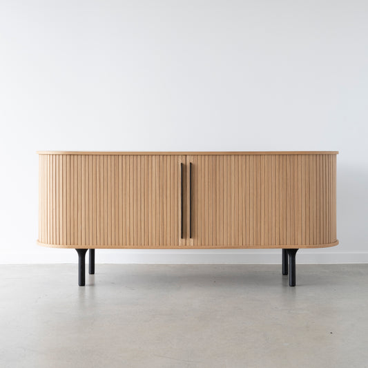 Palliser Sideboard made from solid oak with slatted sliding doors