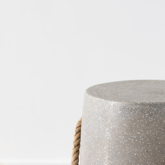 Durable terrazzo stool ideal for bathroom or living room