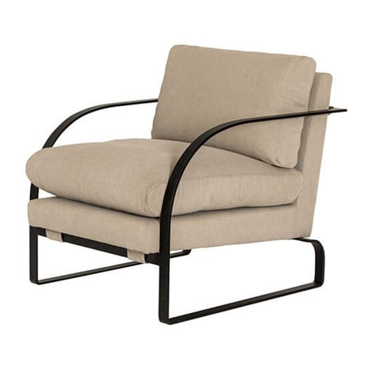 Powder-coated metal frame lounge chair with comfortable seating