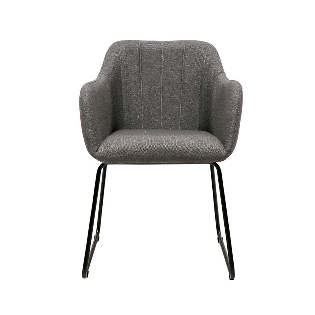 Modern Folio Dining Chair with powder-coated metal legs