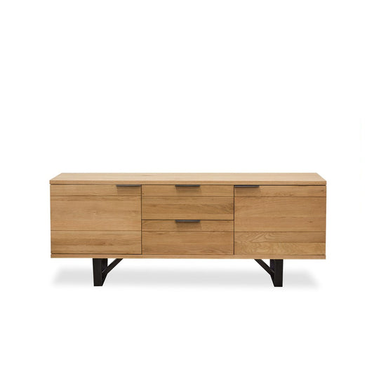 New Yorker Sideboard in solid oak with steel base