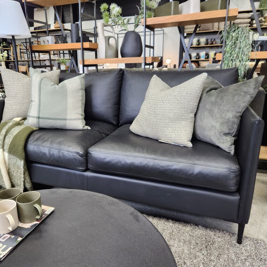Sierra 3 Seater Sofa - Tasman Black Leather