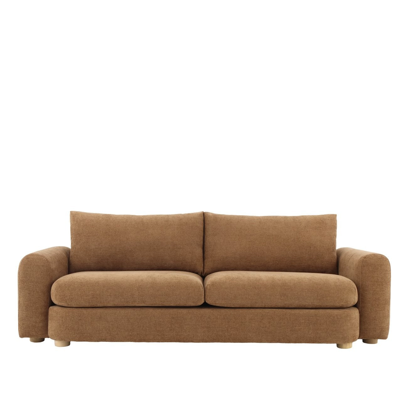 A generously scaled sofa with soft structure, deep comfort, and a richly textured chenille finish.