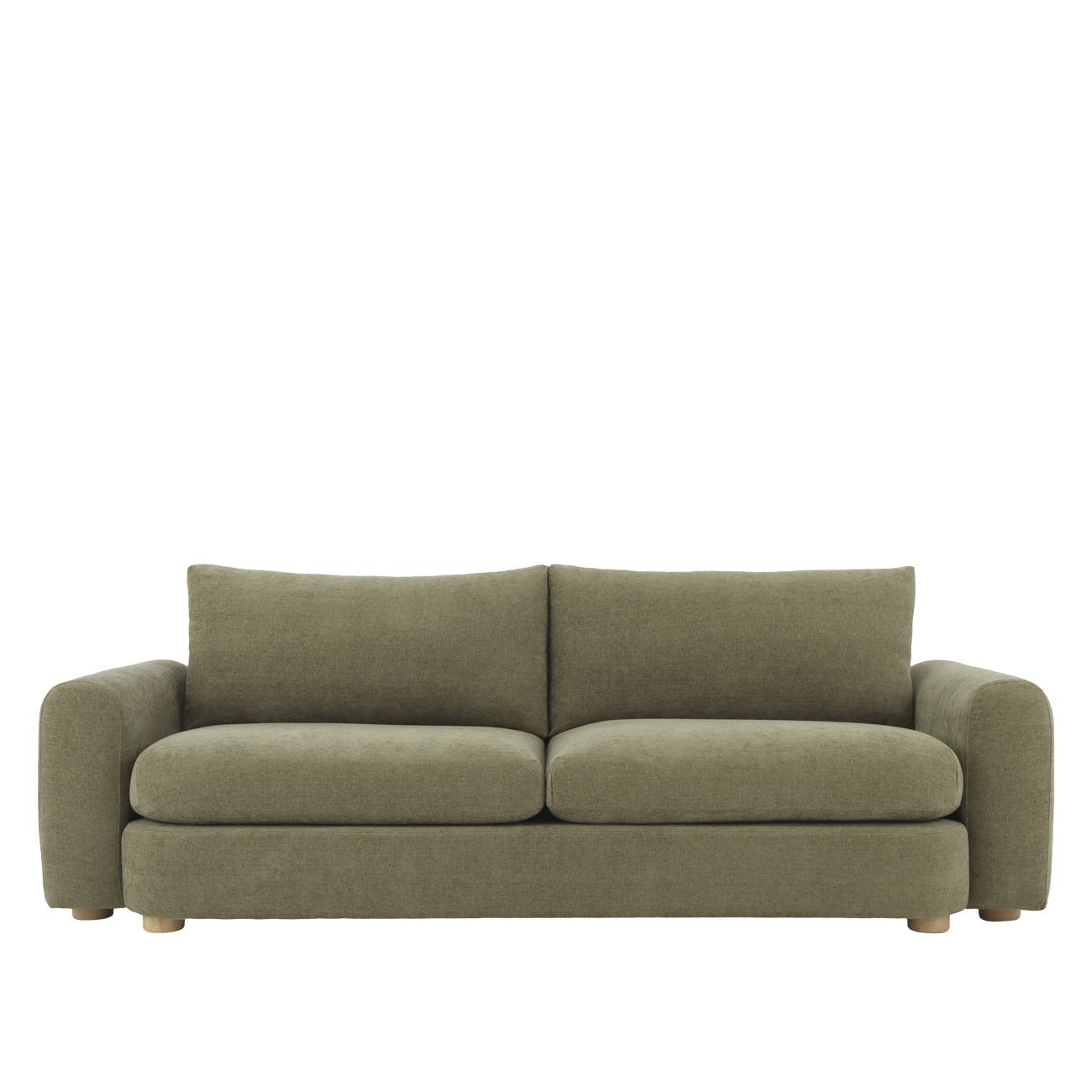 A generously scaled sofa with soft structure, deep comfort, and a richly textured chenille finish.