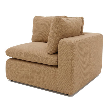 A luxurious modular sofa designed for cloud-like comfort, featuring deep seating, feather-filled cushions, and a flexible five-piece configuration.