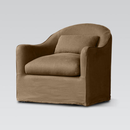 A relaxed, contemporary club chair with a soft linen-look finish and loose cover design, perfect for effortless everyday comfort.