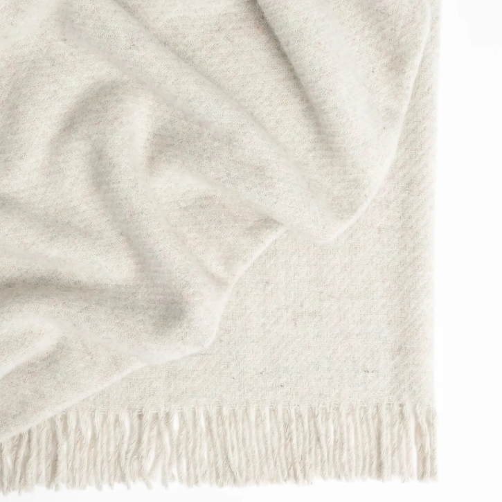 Opal Colour Throw blanket with fringes NZ Wool