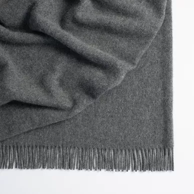 130cm x 200cm Nevis throw in natural wool tones
