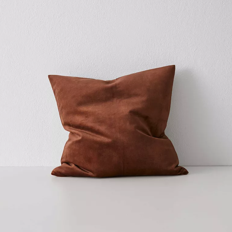Shop the Ava 50x50cm cushion – a velvet-look design with soft printed texture, offering a versatile, low-maintenance option for modern interiors.