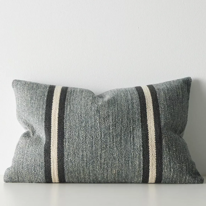 Shop the Mila 40x60cm lumbar cushion – a textured woven cushion with bold contrast stripes, perfect for layering or as a statement accent in your home.