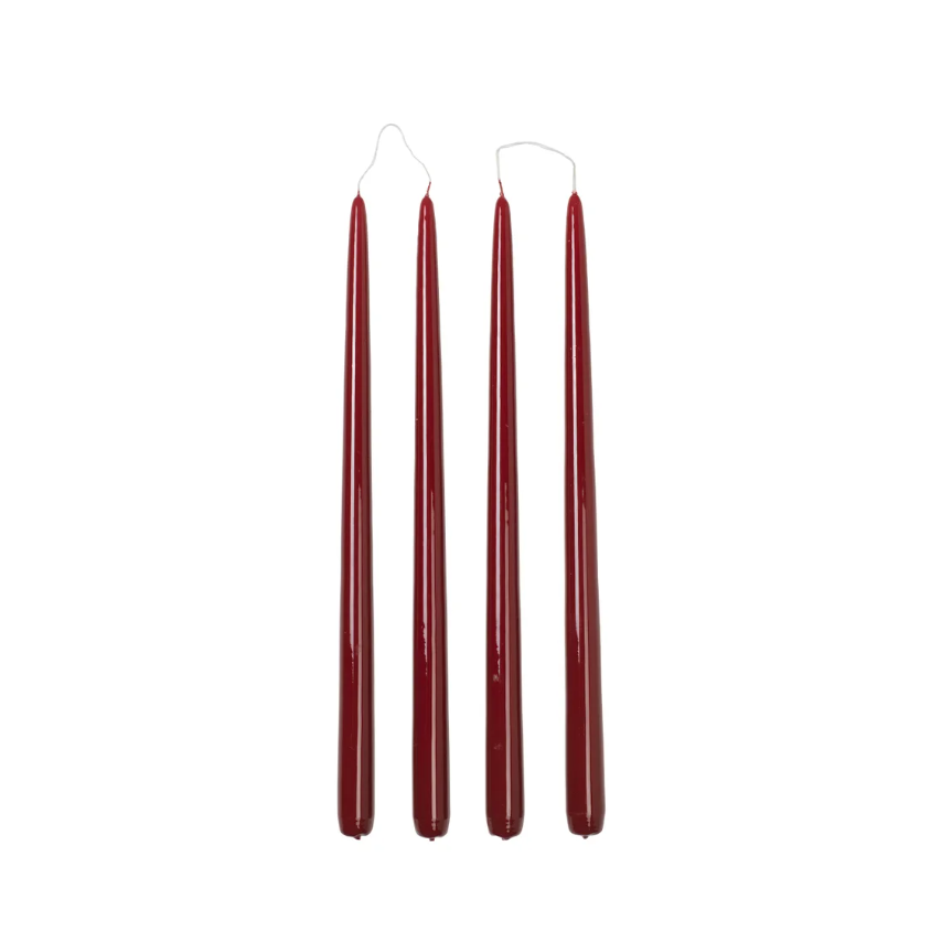 Tall Taper Candle Paraffin Wax . Set of 4