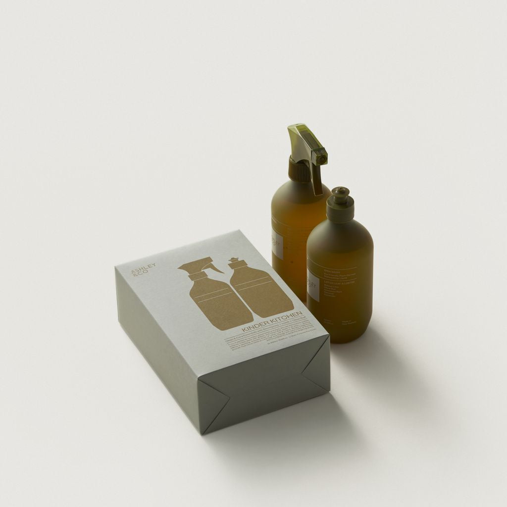 Shop the Ashley & Co Kinder Kitchen Set at Comber and Comber. A stylish kitchen care set and thoughtful gift for housewarmings or special occasions.