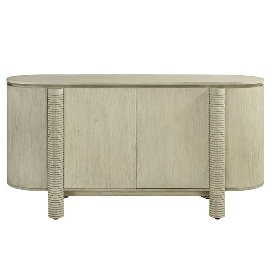 Mezze Curved Sideboard in mindi wood with light grey finish