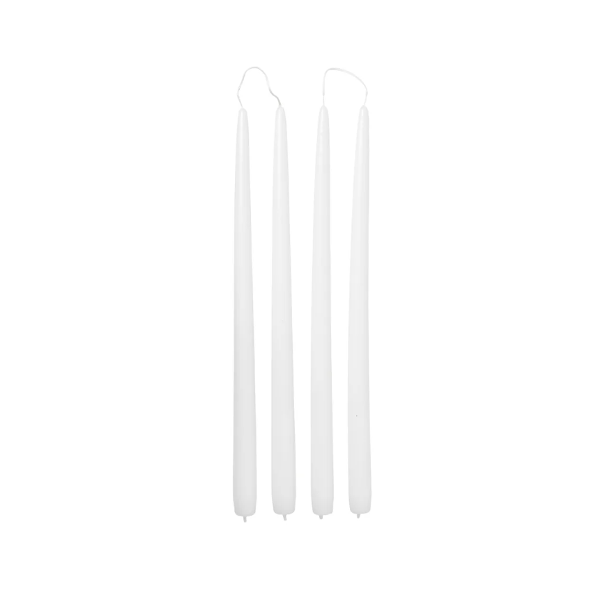 Tall Taper Candle Paraffin Wax . Set of 4