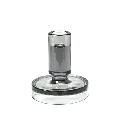 Candle holder heavy glass, exuding timeless elegance and sophistication
