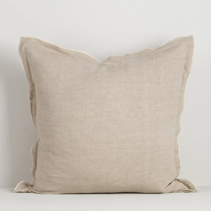 A beautifully crafted pure linen cushion featuring a refined double flange detail, designed to bring effortless texture and understated luxury to contemporary interiors.