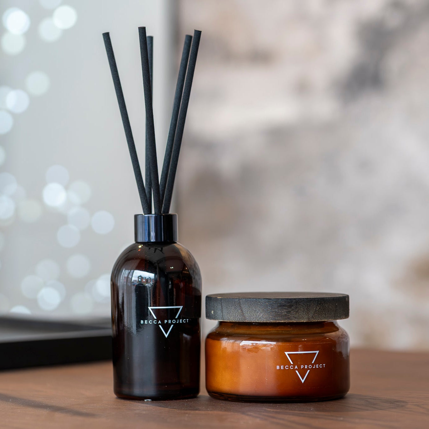 essential oil diffuser and candle