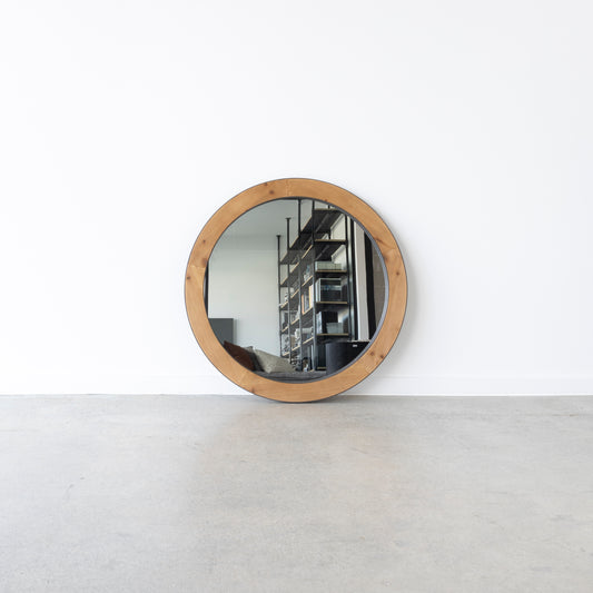 Round Wooden Mirror