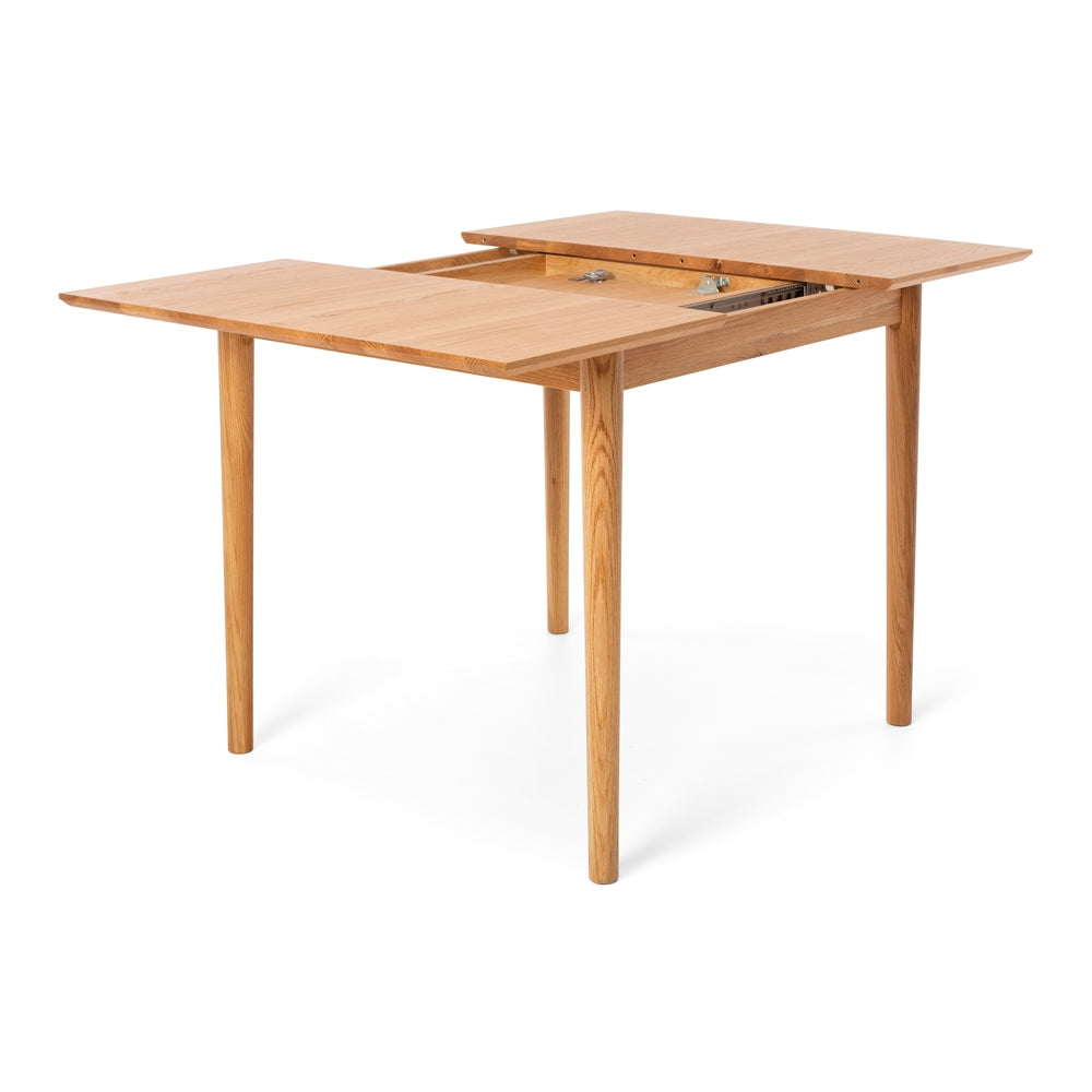 Compact Extending Tables Extension Table - Small I Solid White Oak, Scandinavian Style I BLACK ...