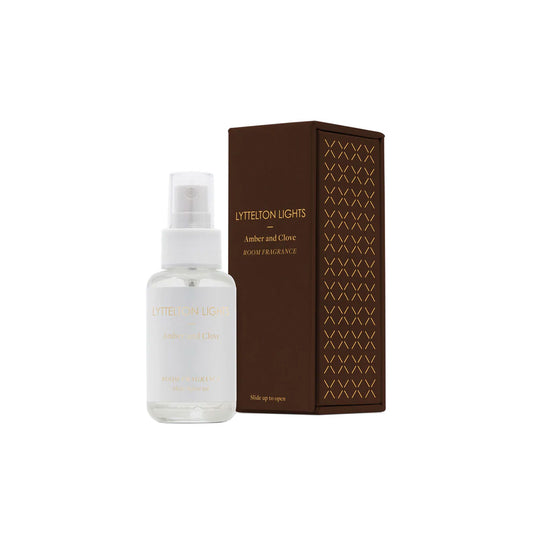Close-up of amber and clove scented room fragrance